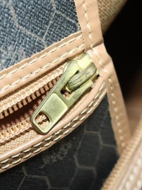 Christian Dior Honeycomb Canvas Boston Bag PVC Black Gold Auth ep12688 - Picture 13 of 16